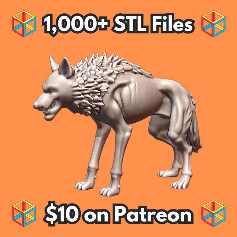 28mm DND Growling Savage Beast with Tensed Muscles MineeForm FDM 3D Print STL File