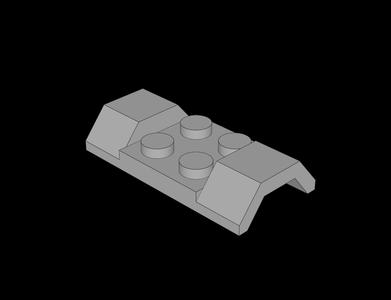 Lego Compatible (3787.dat) Car Mudguard  2 x  4 without Studs