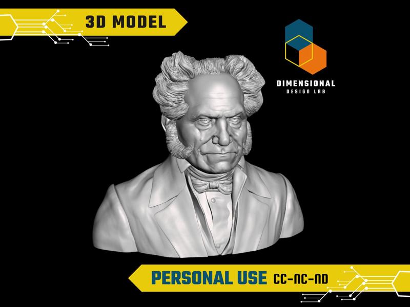 Arthur Schopenhauer - High-Quality STL File for 3D Printing (PERSONAL USE)