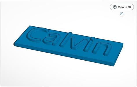 Calvin Name Plate