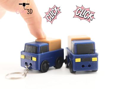 Cutie3D Delivery Truck Keycap Fidget Clicker Keychain - Cute Backpack Keychain