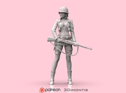 USA Woman Soldier WW2
