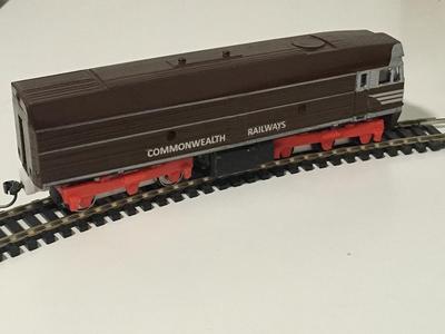 HO NJ Class Diesel Loco adapted to DIY power chassis