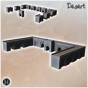 Wall with arches and Arab gate (1) - Canyon Sandy Landscape 28mm 15mm RPG DND Nomad Desertland African Middle East