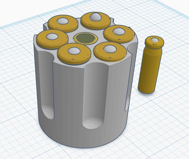 "The 6 Shooter" A Fun Colt 45 - 45 Record Adapter w/ Removable Snapcaps