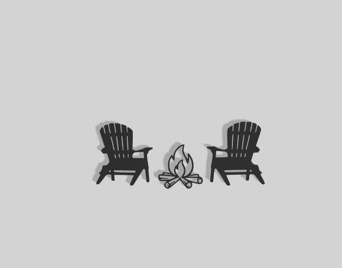 Decoration 2 chairs and bonfire - 2D Art