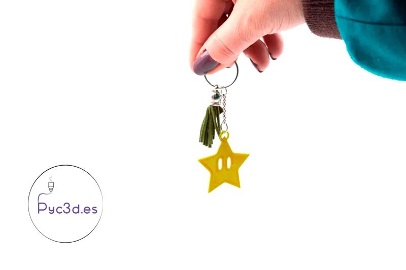 STAR SUPER MARIO BROS KEYCHAIN