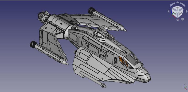 Skipray Blastboat 3.75" figure toy ship 3d print files