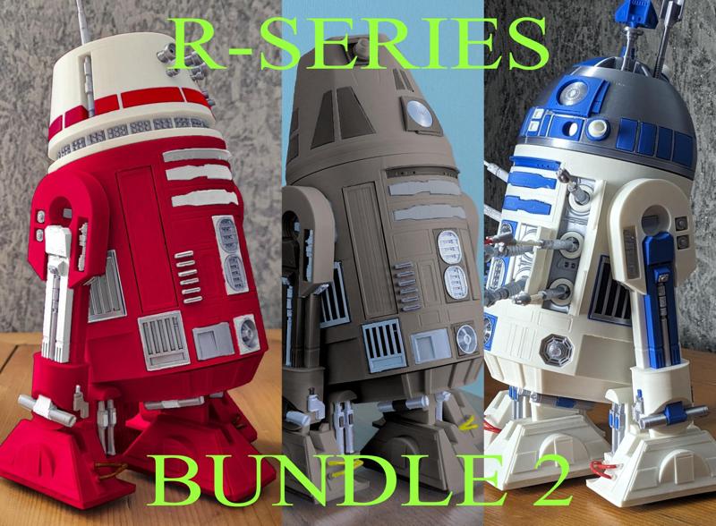 Star Wars | Droid Bundle – R2-D2, R4-D6, R5-X2 – 1/4 Scale, 600+ Parts, Ready-to-Print, No Painting
