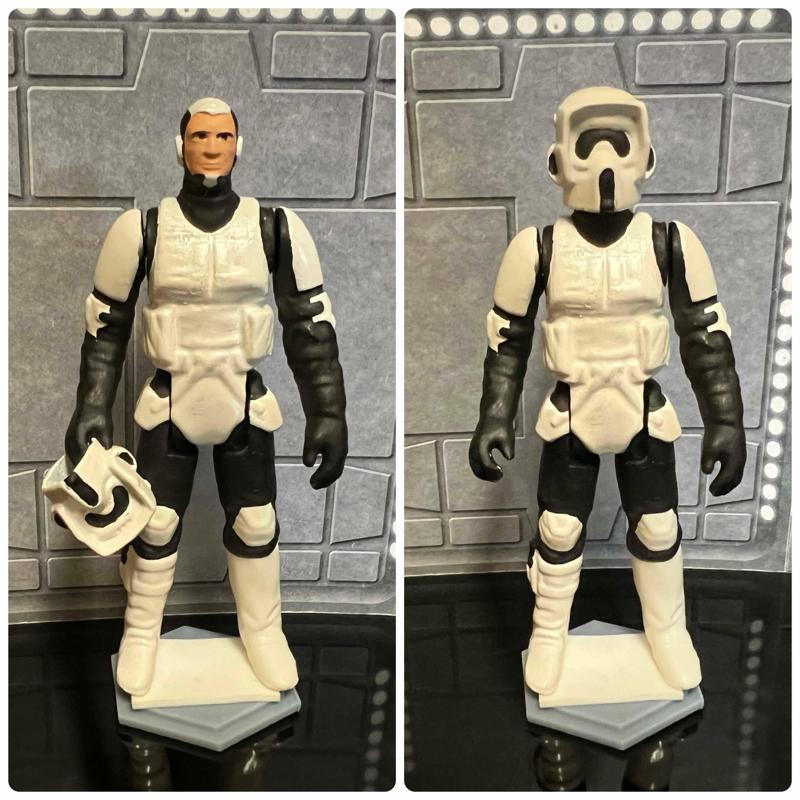 STAR WARS VINTAGE BIKER SCOUT REMOVABLE HELMET, CUSTOM UNPRODUCED KENNER, HASBRO ACTION FIGURE, 3.75", 1/18, 5POA