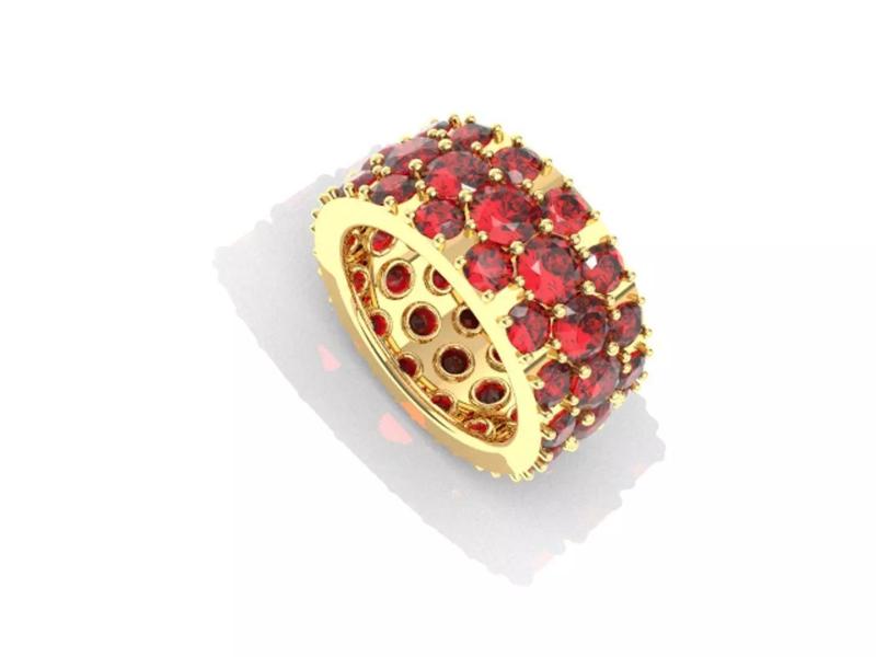 Diamond Pave Band Ring Printable 3D Model