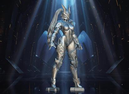 Cyber Valkyrie – Futuristic Armored Warrior 3D Printable Model (OBJ)