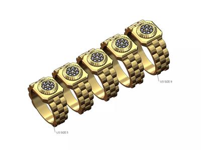 Diamond bezel cluster presidentail link ring US sizes 5to9