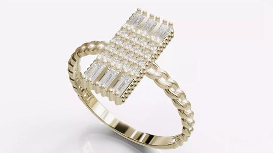 Jewelry Diamond Cuban Ring Model RZ03
