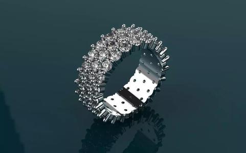 Diamond Ring -Size 7-5 - Jewelry 3D - AN-355