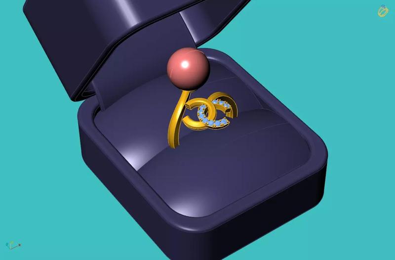 Diamond Ring with pearl Caneel