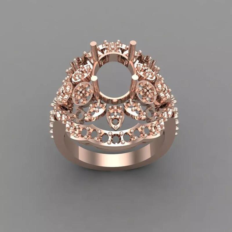 Diamond ring Jewelry Cocktail Ring 3D print model