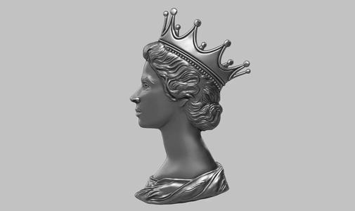 Queen Elizabeth relief 3d print model