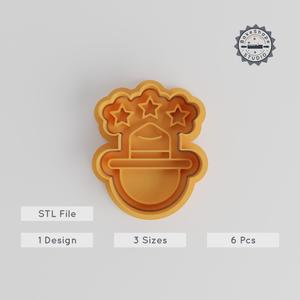Hat Shape Cutter & Stamp Set, 6 Piece Cookie & Fondant Tools, Fashion Headwear Designs, S/M/L Sizes