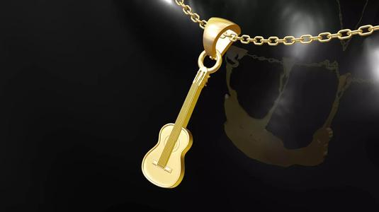 Guitar pendant jewelry gold