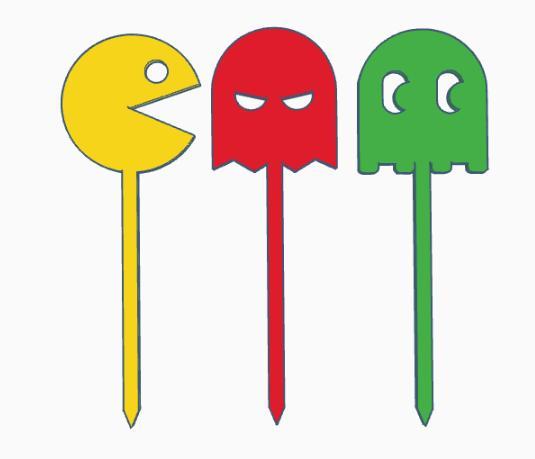 cupcake topper packman x3