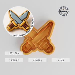 Ninja Shape Cutter & Stamp Set, Cookie & Fondant Tool, Stealth Warrior Design, 3 Sizes, 6 Pieces