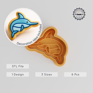Sword Fish Cookie Cutter & Stamp, Ocean Predator Shape, Fondant Decorating Tool, S/M/L Set