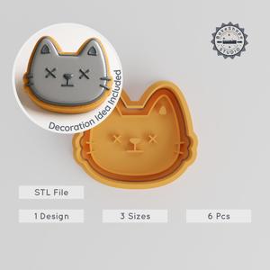 Cookie & Fondant Shape Cutter and Stamp, Dead Design, Set of 6, Includes S/M/L Sizes