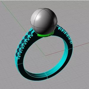 Ring perl anello perla thaiti 3D print model AP03