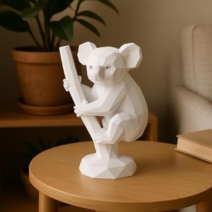 Koala in a branch art decor low poly
