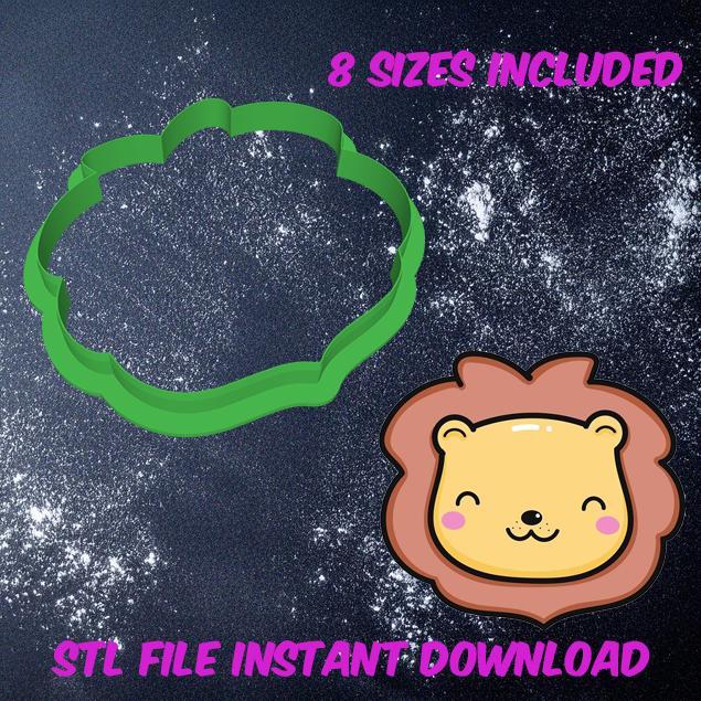 Lion head cookie cutter