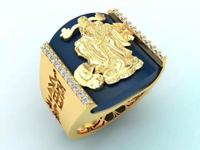 God of wealth ring -  Caishen ring - Blessing ring - N917