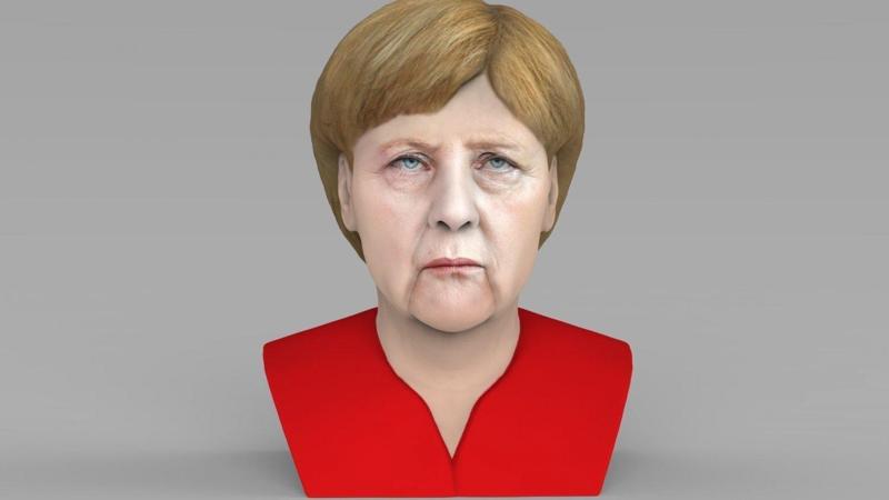 Angela Merkel bust for full color 3D printing