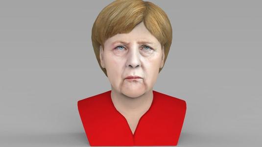 Angela Merkel bust for full color 3D printing