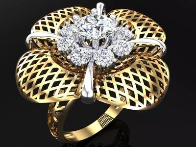 Mesh flower ring - Italian rings - Womens Rings - N6811