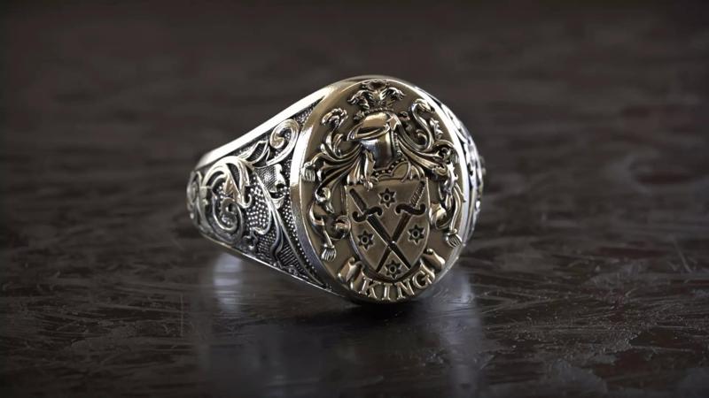 Mens Sword Knight Signet 2 Ring