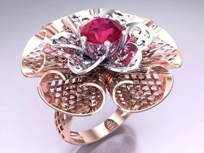 Mesh flower ring - Italian rings - Womens Rings - N6411