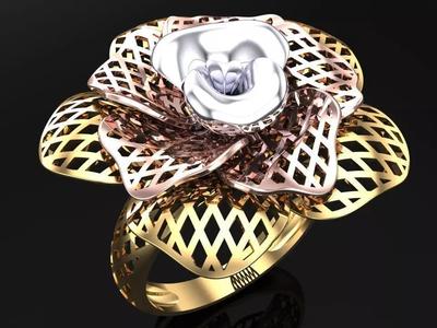 Mesh flower ring - Italian rings - Womens Rings - N6446