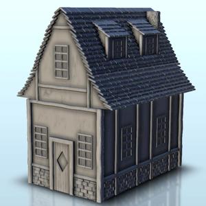 Medieval house with curved roof and dormer windows 5 - Middle Ages Dark Age Medieval terrain