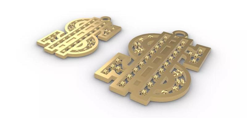 1006 Dollar Sign Abacus Pendant
