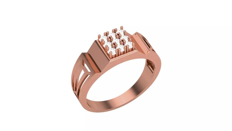 Mens Groom Gents Diamond Ring 3dm stl obj mtl 3mf glb