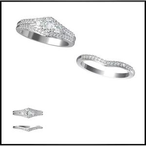 JCD Format Minimalist bridal set rings cad bridal set ring