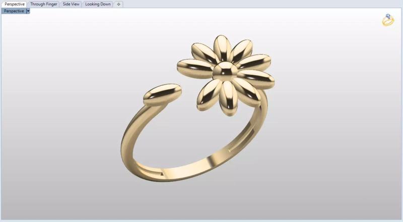 minimal flower ring