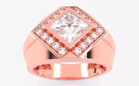Mens Solitaire Ring 3dm stl renders details