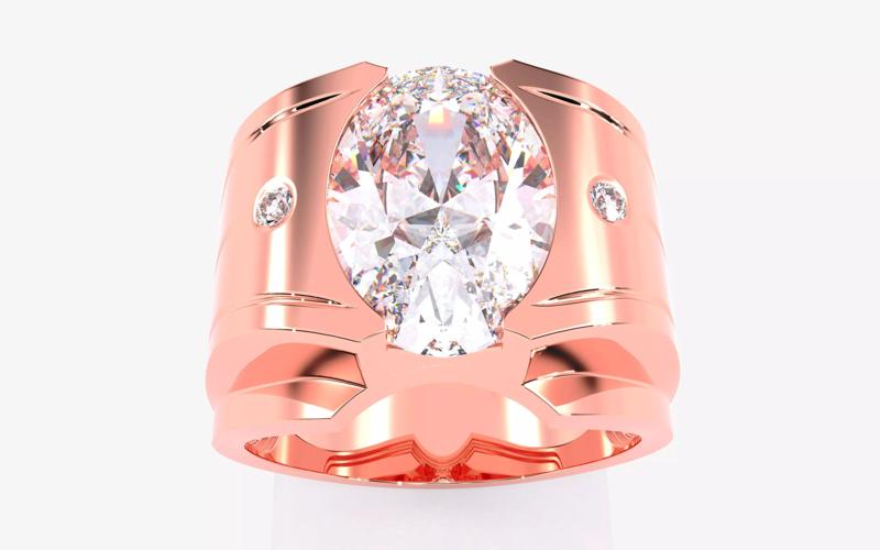 Mens Solitaire Ring 3dm stl renders details