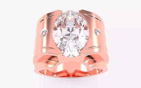 Mens Solitaire Ring 3dm stl renders details
