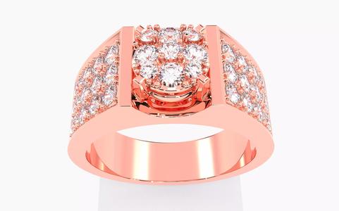 Mens Solitaire Ring 3dm stl renders details