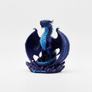 Majestic Night Dragon Phone Holder - Fantasy Desk Accessory & Decorative Figurine 3D Print