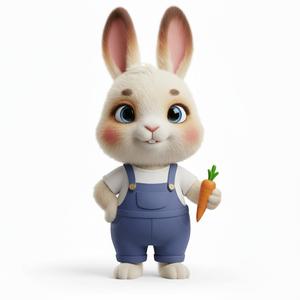 Charming Bunny Character Figurine | Adorable Rabbit 3D Print Model