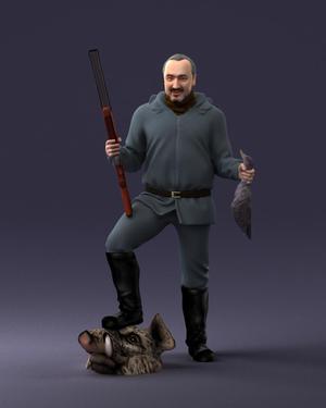 000267 Hunter with Rifle and Trophy 0527